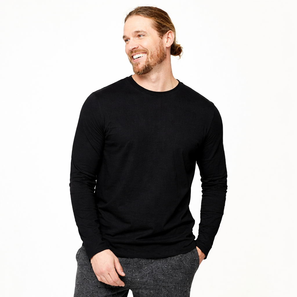 Men’s Full Sleeve Cotton T-Shirt | Pure Cotton Bio-Washed | Regular Fit | Round Neck | 180 GSM | Made in India