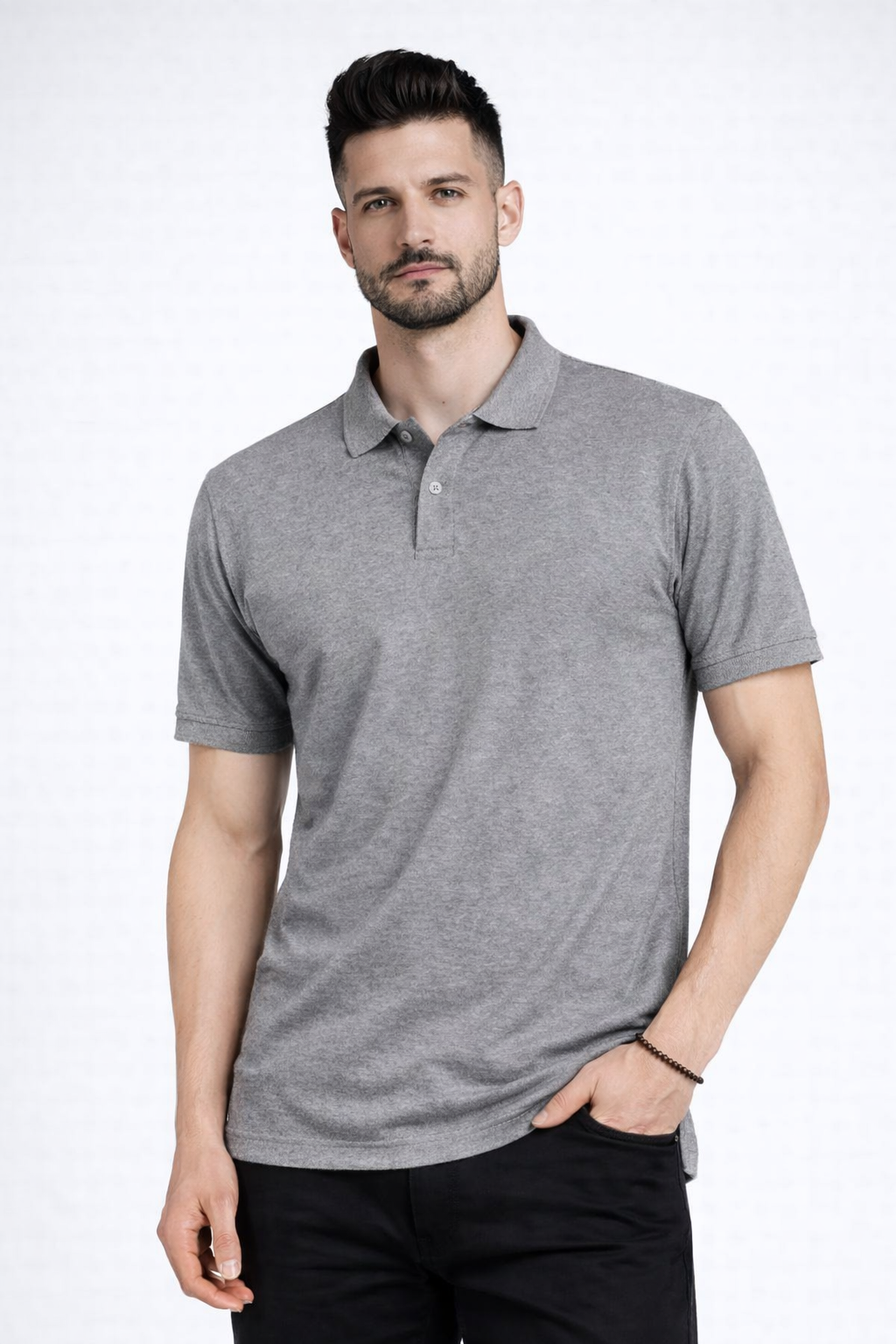 Men’s Plain Collar Neck T-Shirt | Poly-Cotton Regular Fit Half Sleeve Polo T-Shirt (210 GSM) | Made in India