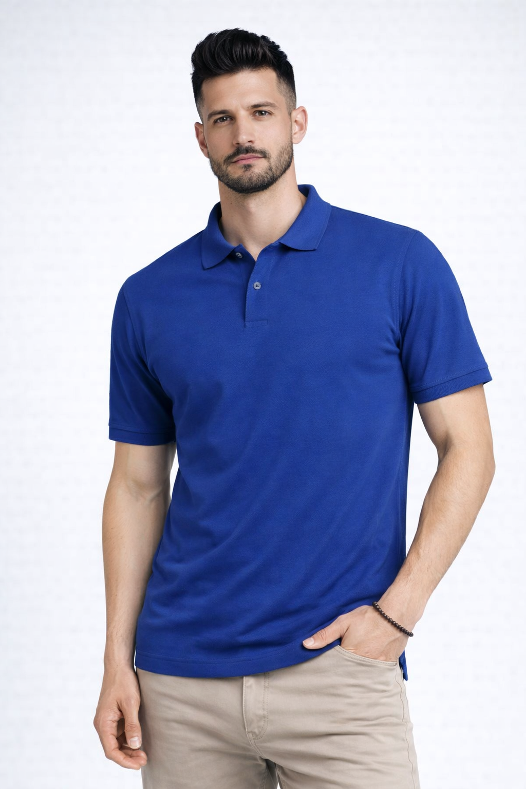 Men’s Plain Collar Neck T-Shirt | Poly-Cotton Regular Fit Half Sleeve Polo T-Shirt (210 GSM) | Made in India