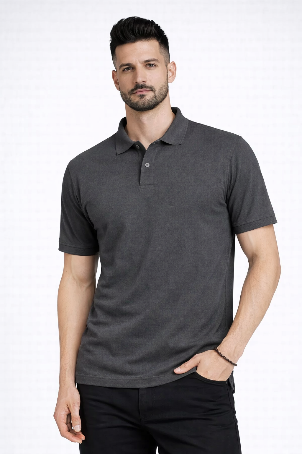 Men’s Plain Collar Neck T-Shirt | Poly-Cotton Regular Fit Half Sleeve Polo T-Shirt (250 GSM) | Made in India