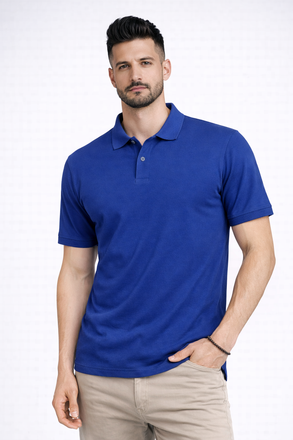 Men’s Plain Collar Neck T-Shirt | Poly-Cotton Regular Fit Half Sleeve Polo T-Shirt (250 GSM) | Made in India
