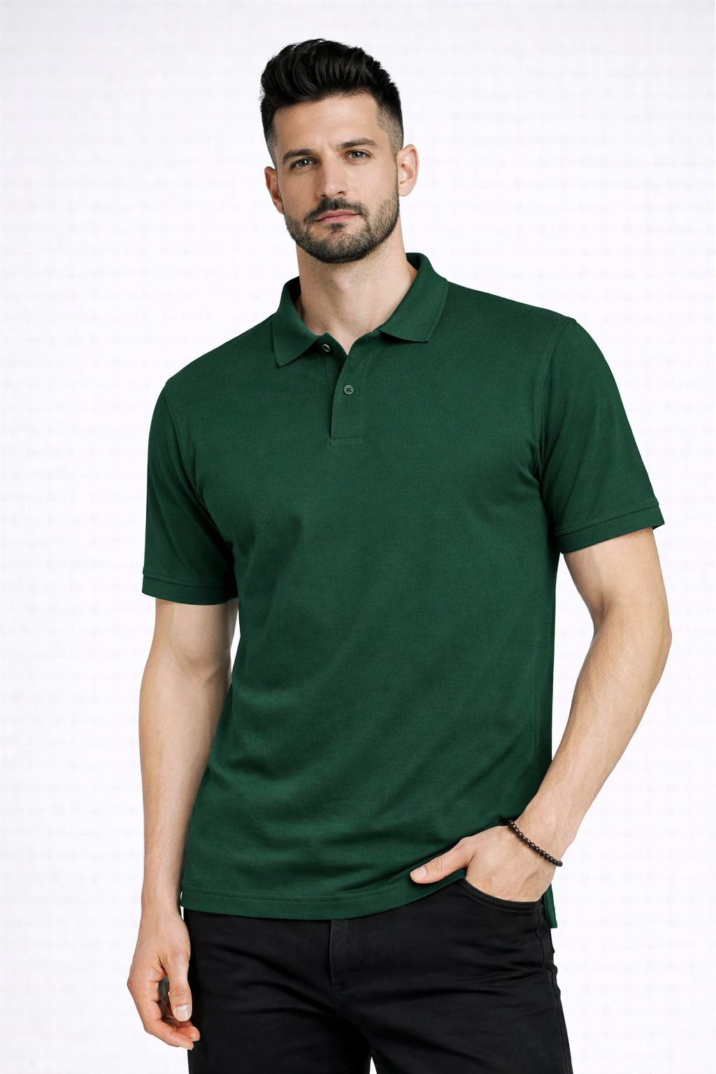 Men’s Plain Collar Neck T-Shirt | Poly-Cotton Regular Fit Half Sleeve Polo T-Shirt (250 GSM) | Made in India