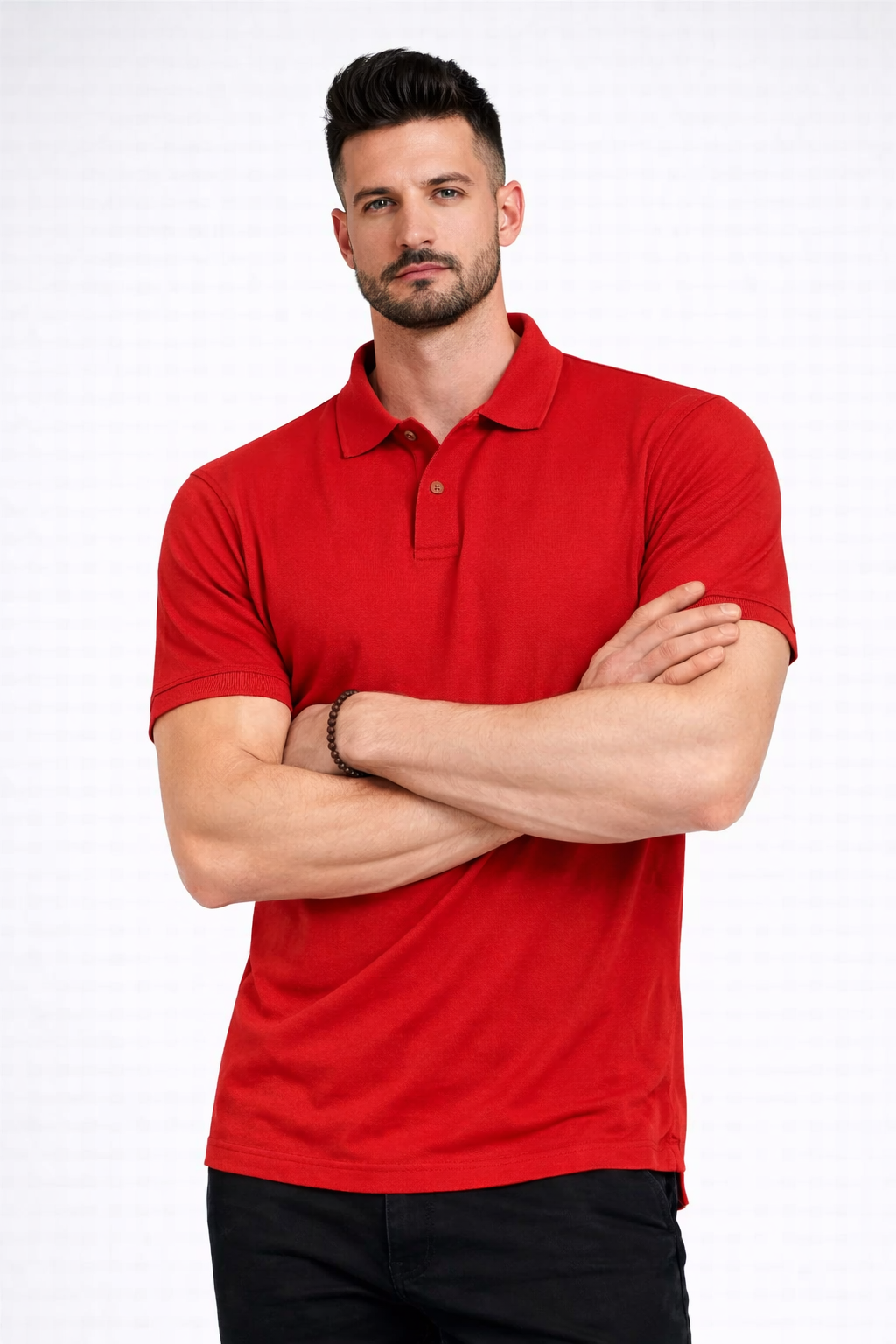Men’s Plain Collar Neck T-Shirt | Poly-Cotton Regular Fit Half Sleeve Polo T-Shirt (250 GSM) | Made in India