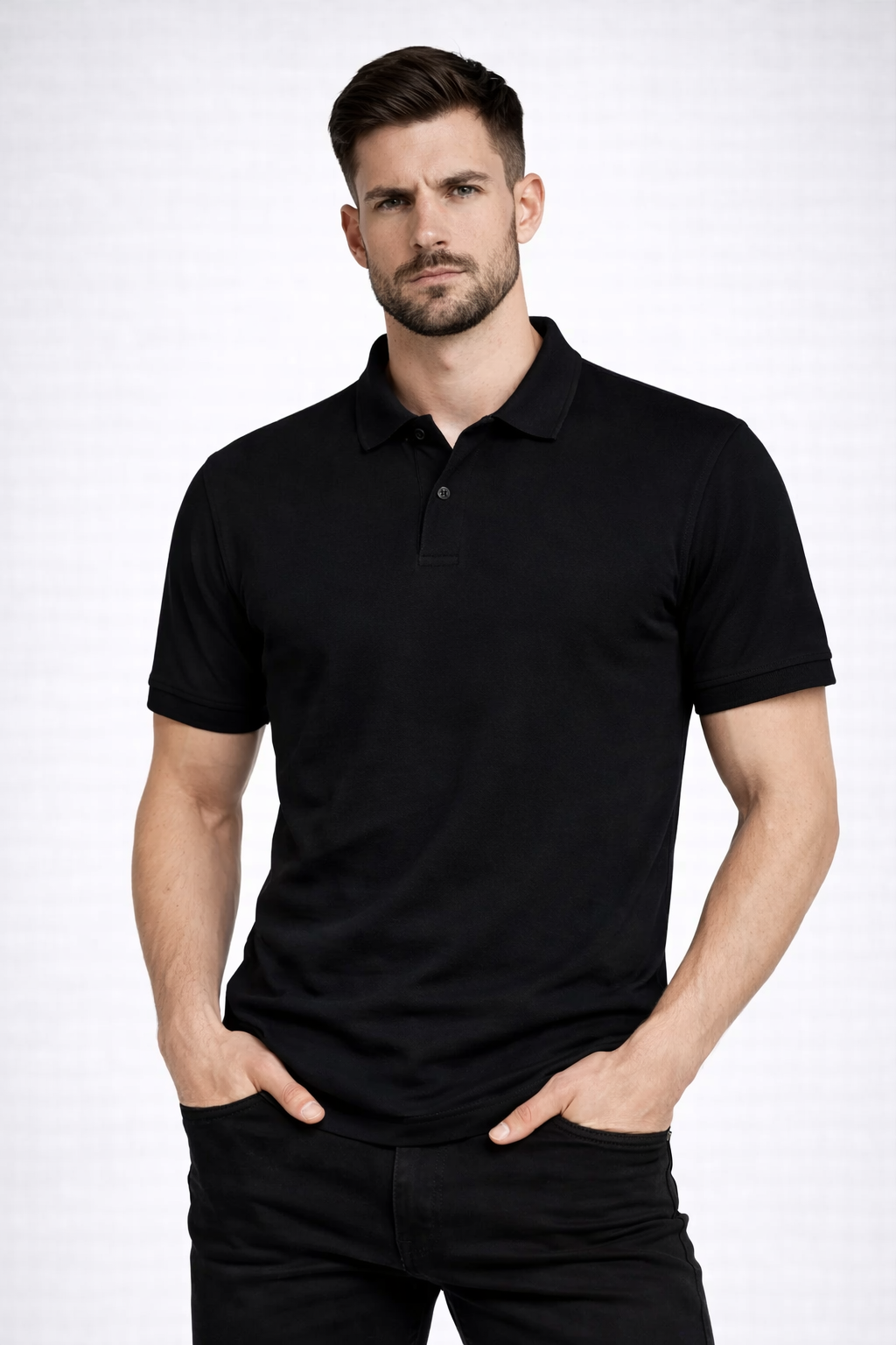 Men’s Plain Collar Neck T-Shirt | Poly-Cotton Regular Fit Half Sleeve Polo T-Shirt (230 GSM) | Made in India