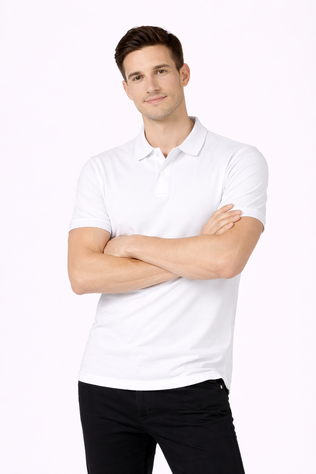 Men’s Plain Collar Neck T-Shirt | Poly-Cotton Regular Fit Half Sleeve Polo T-Shirt (250 GSM) | Made in India
