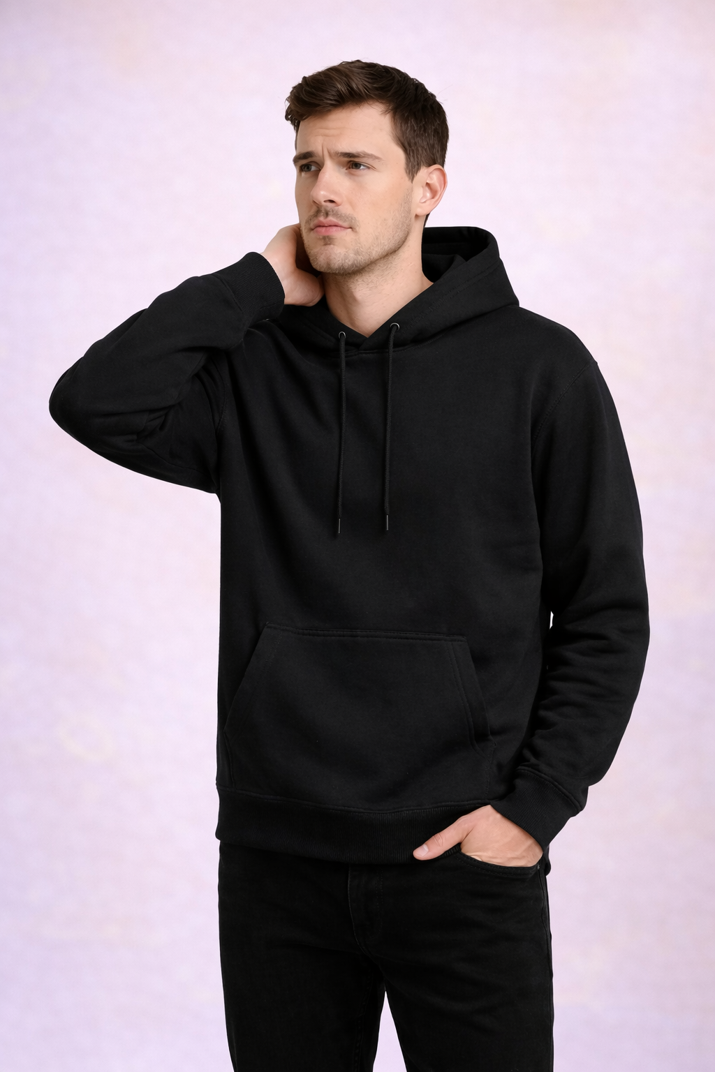 Men’s Non-Zipper Hoodie | Poly-Cotton Regular Fit Sweatshirt | Full Sleeve | 350 GSM | Made in India