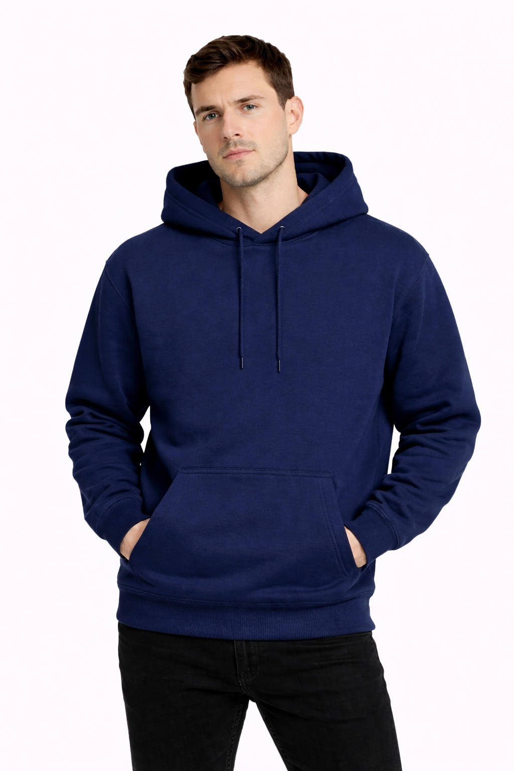 Men’s Non-Zipper Hoodie | Poly-Cotton Regular Fit Sweatshirt | Full Sleeve | 350 GSM | Made in India