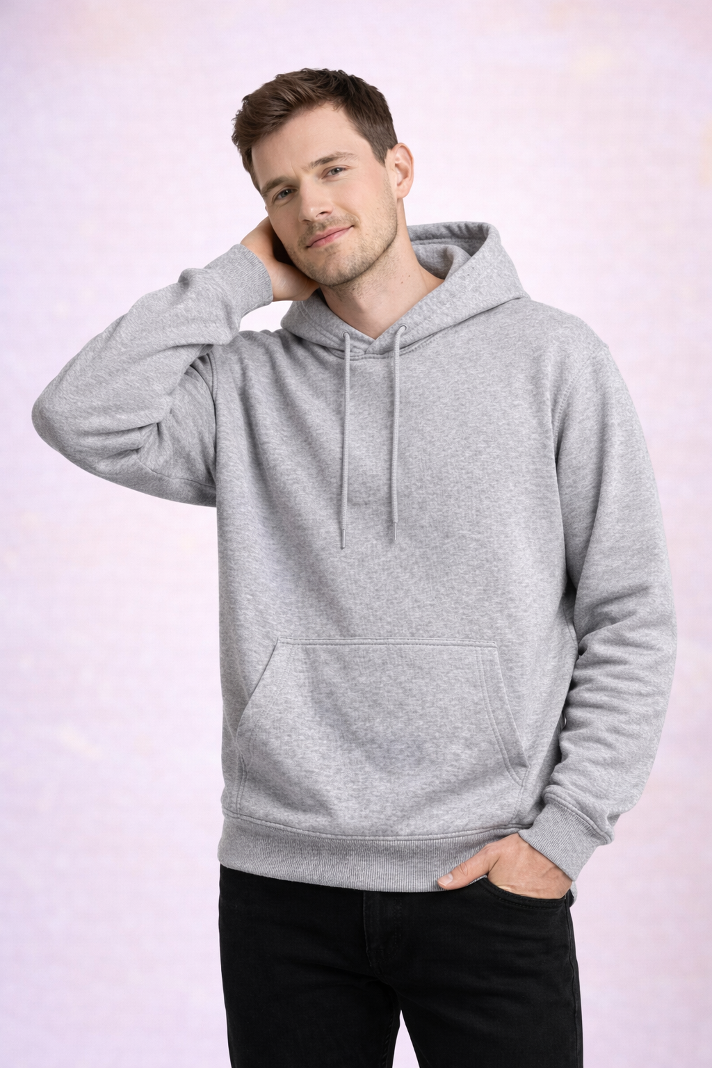 Men’s Non-Zipper Hoodie | Poly-Cotton Regular Fit Sweatshirt | Full Sleeve | 350 GSM | Made in India