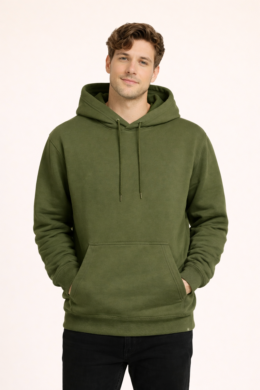 Men’s Non-Zipper Hoodie | Poly-Cotton Regular Fit Sweatshirt | Full Sleeve | 350 GSM | Made in India
