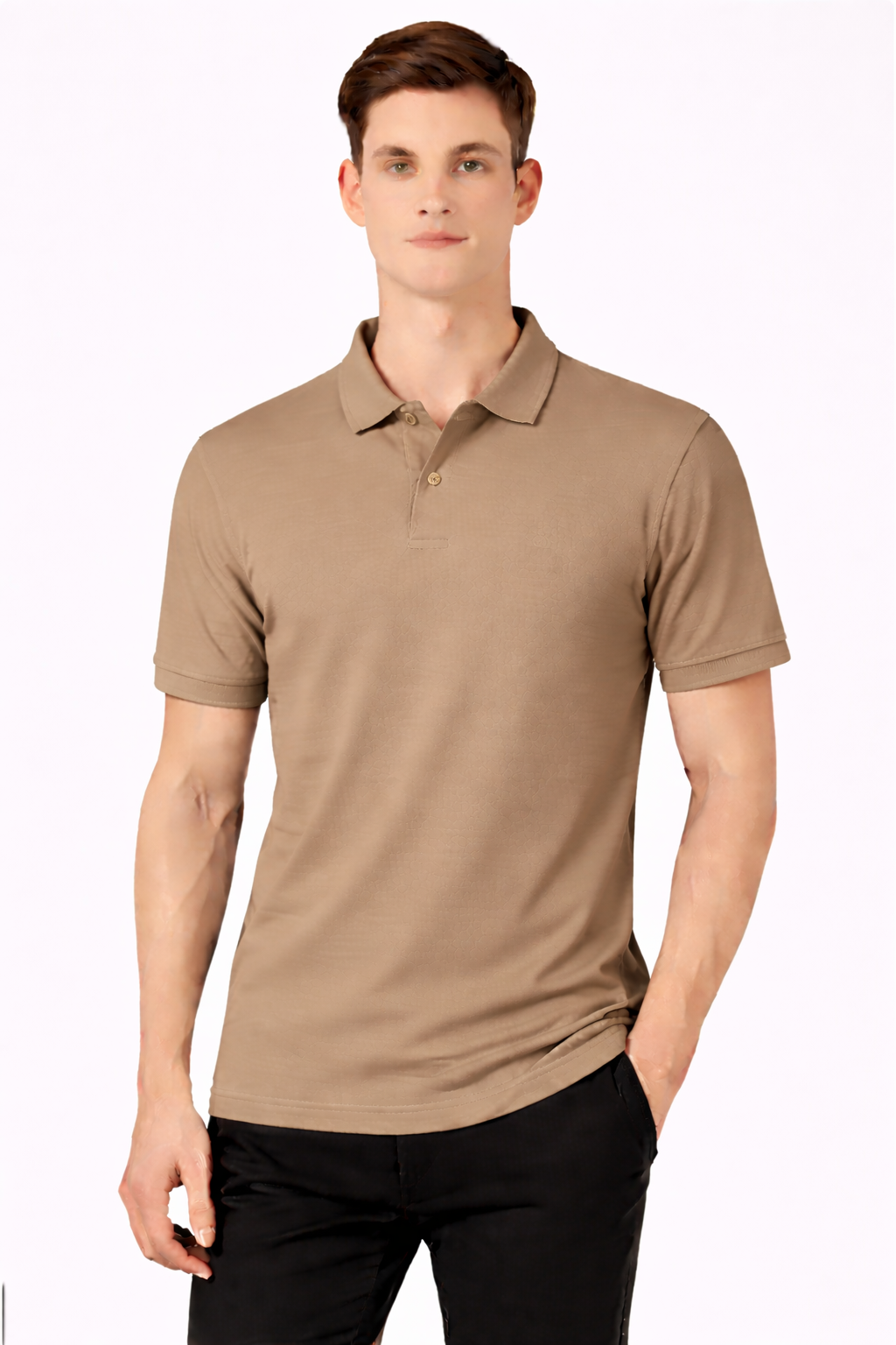 Men’s Plain Collar Neck T-Shirt | Poly-Cotton Regular Fit Half Sleeve Polo T-Shirt (230 GSM) | Made in India