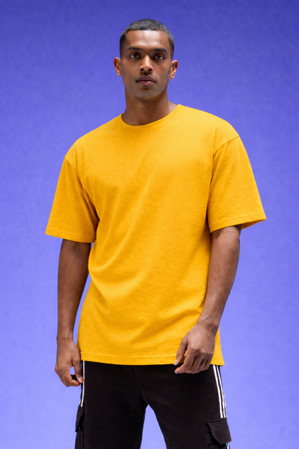 Men’s Oversized Cotton T-Shirt | Pure Cotton Bio-Washed | Round Neck Half Sleeve | 180 GSM | Made in India