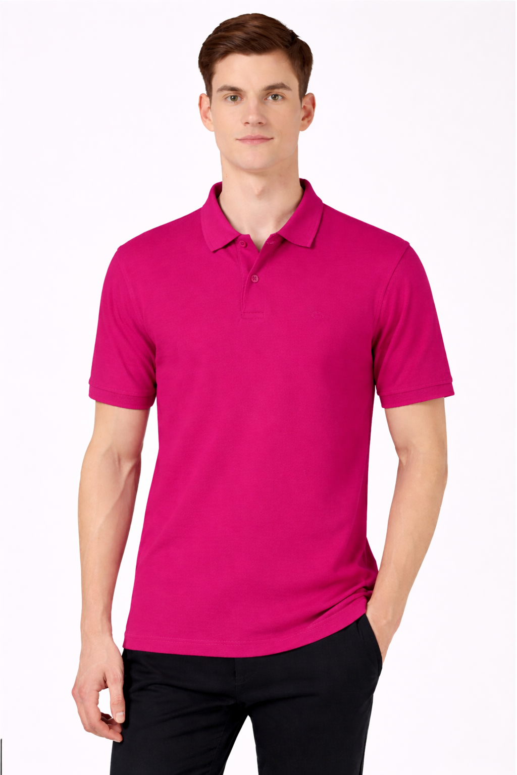 Men’s Plain Collar Neck T-Shirt | Poly-Cotton Regular Fit Half Sleeve Polo T-Shirt (230 GSM) | Made in India