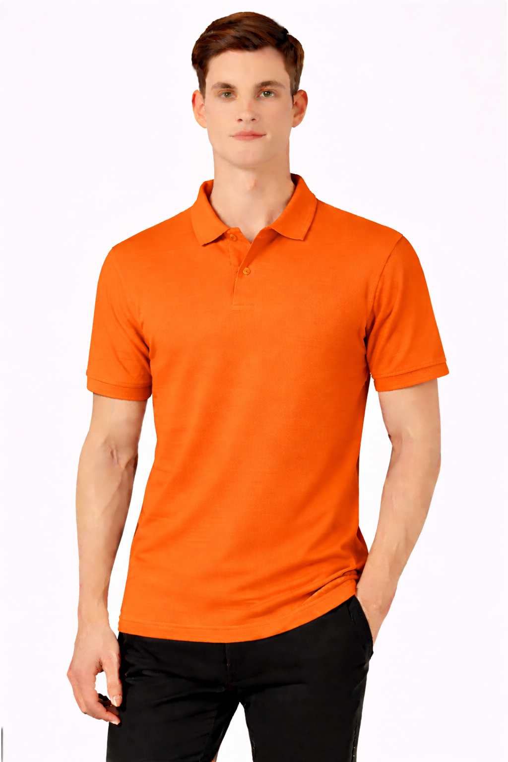 Men’s Plain Collar Neck T-Shirt | Poly-Cotton Regular Fit Half Sleeve Polo T-Shirt (230 GSM) | Made in India