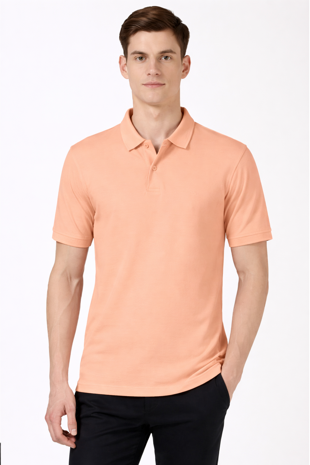 Men’s Plain Collar Neck T-Shirt | Poly-Cotton Regular Fit Half Sleeve Polo T-Shirt (230 GSM) | Made in India