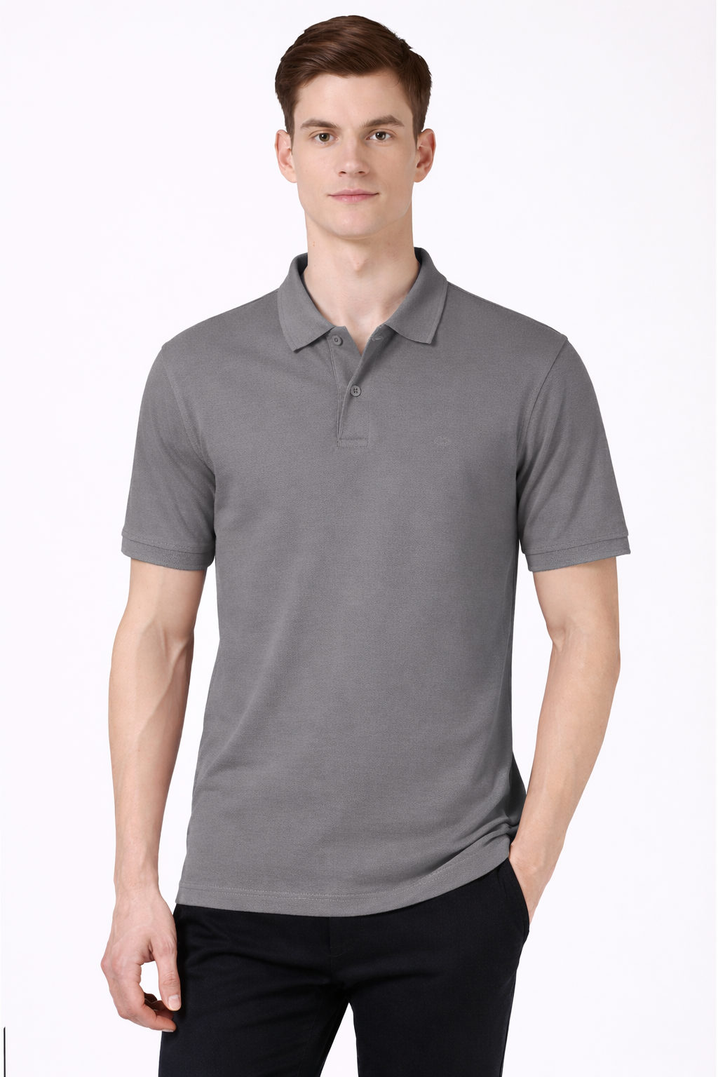 Men’s Plain Collar Neck T-Shirt | Poly-Cotton Regular Fit Half Sleeve Polo T-Shirt (230 GSM) | Made in India