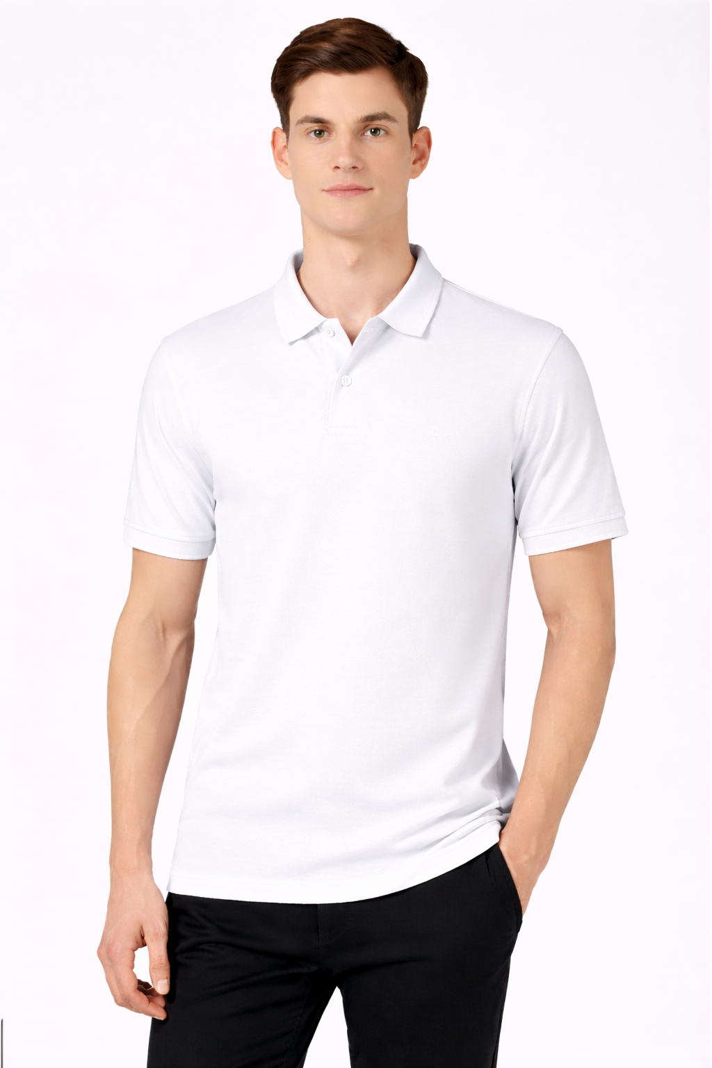 Men’s Plain Collar Neck T-Shirt | Poly-Cotton Regular Fit Half Sleeve Polo T-Shirt (230 GSM) | Made in India