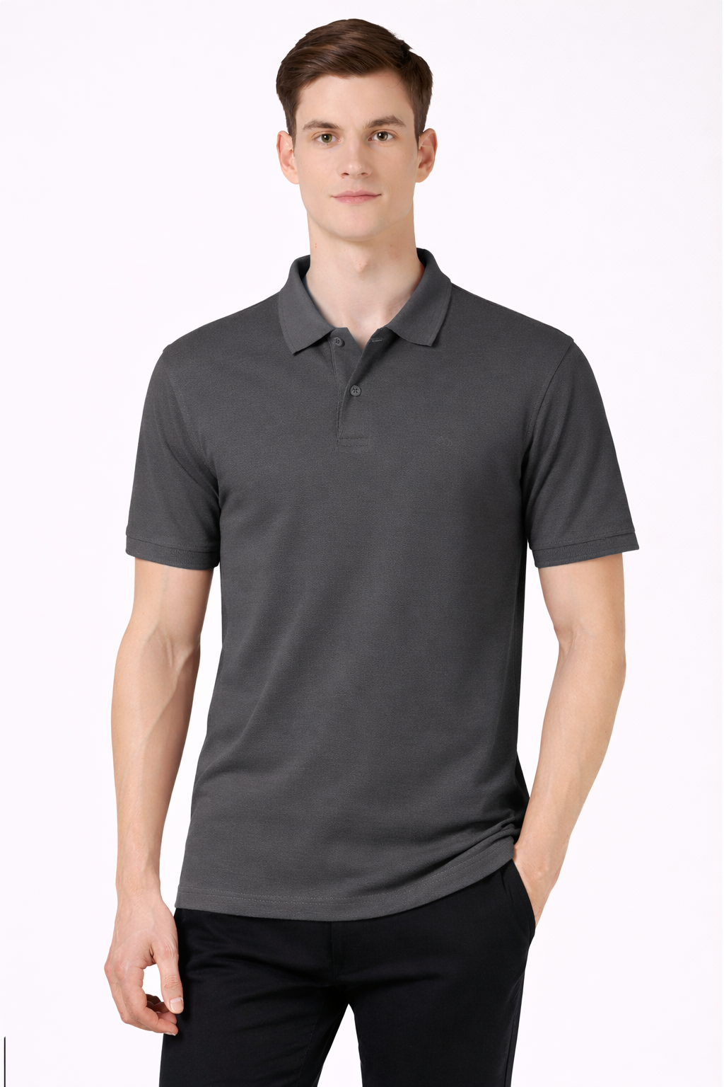 Men’s Plain Collar Neck T-Shirt | Poly-Cotton Regular Fit Half Sleeve Polo T-Shirt (230 GSM) | Made in India