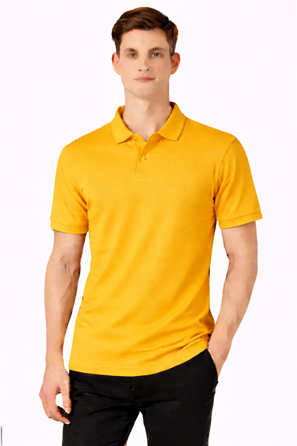 Men’s Plain Collar Neck T-Shirt | Poly-Cotton Regular Fit Half Sleeve Polo T-Shirt (230 GSM) | Made in India