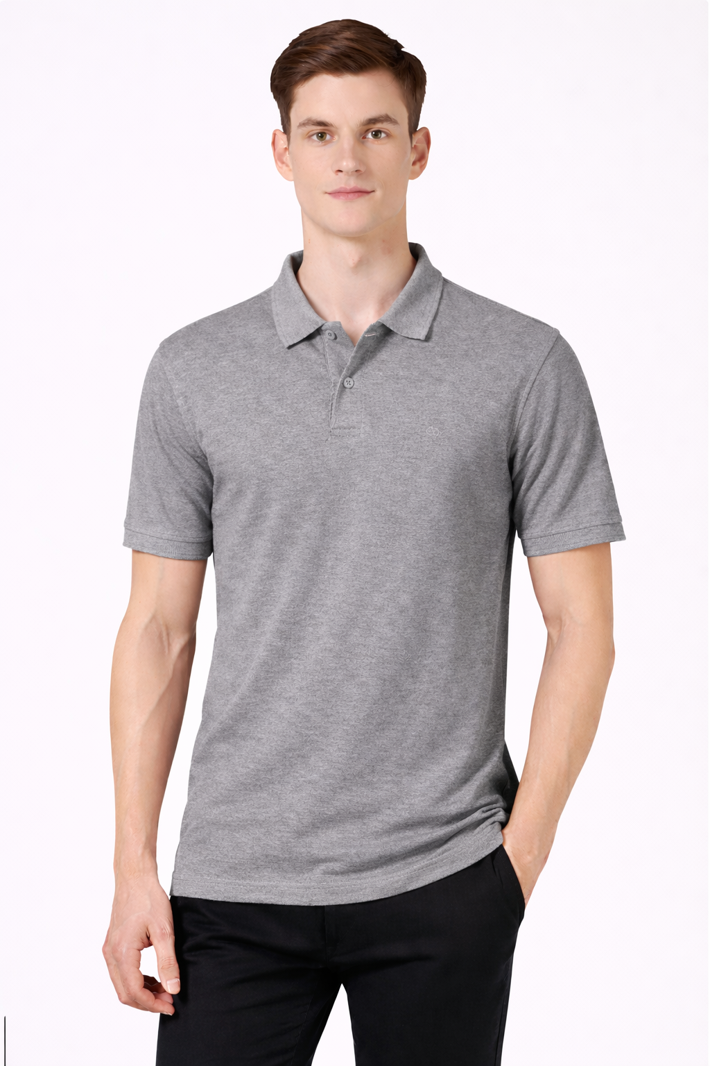 Men’s Plain Collar Neck T-Shirt | Poly-Cotton Regular Fit Half Sleeve Polo T-Shirt (250 GSM) | Made in India