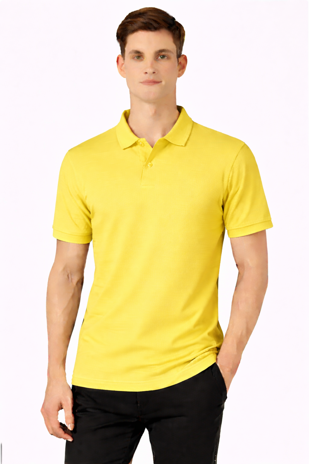Men’s Plain Collar Neck T-Shirt | Poly-Cotton Regular Fit Half Sleeve Polo T-Shirt (230 GSM) | Made in India