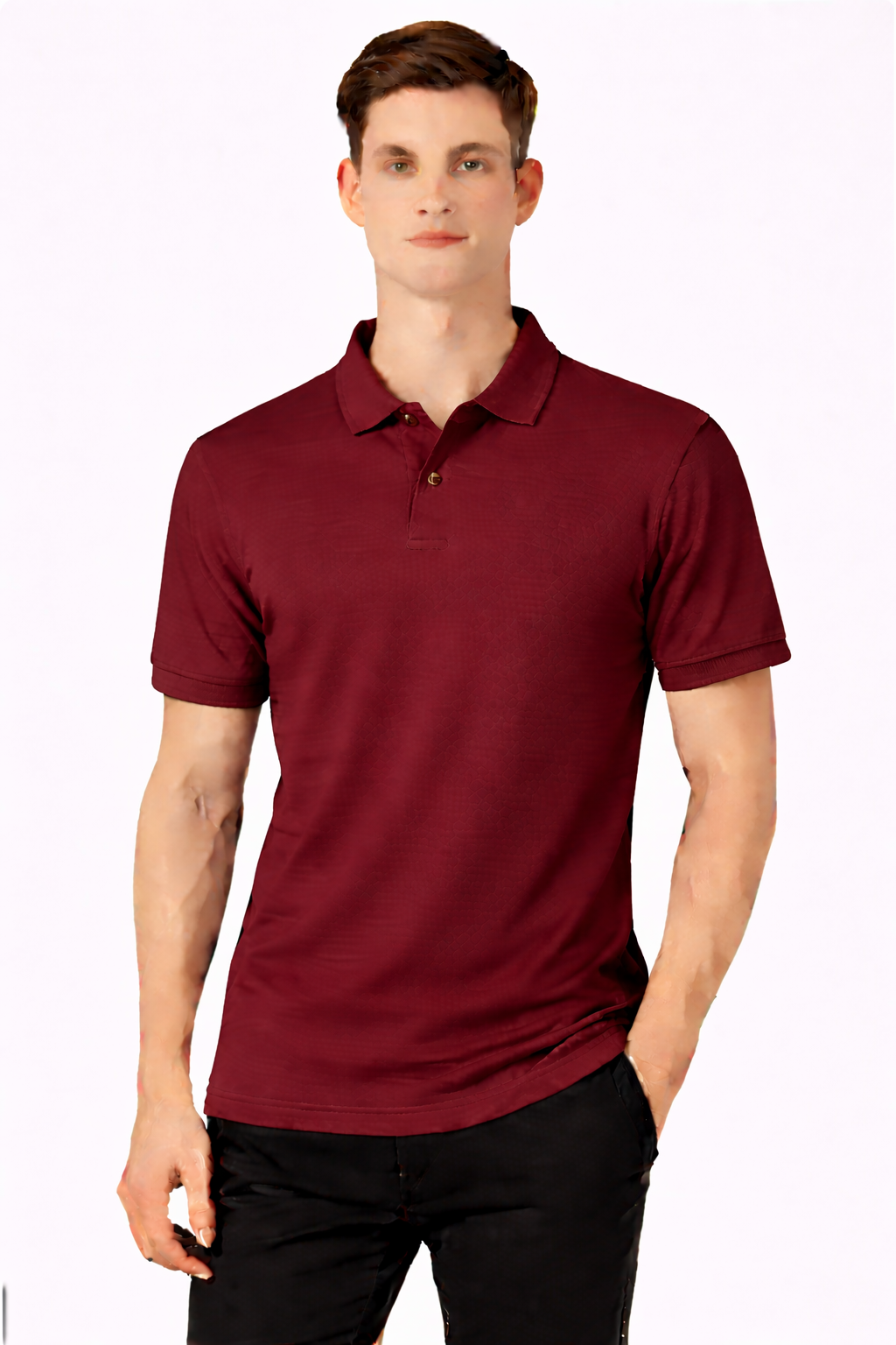 Men’s Plain Collar Neck T-Shirt | Poly-Cotton Regular Fit Half Sleeve Polo T-Shirt (230 GSM) | Made in India