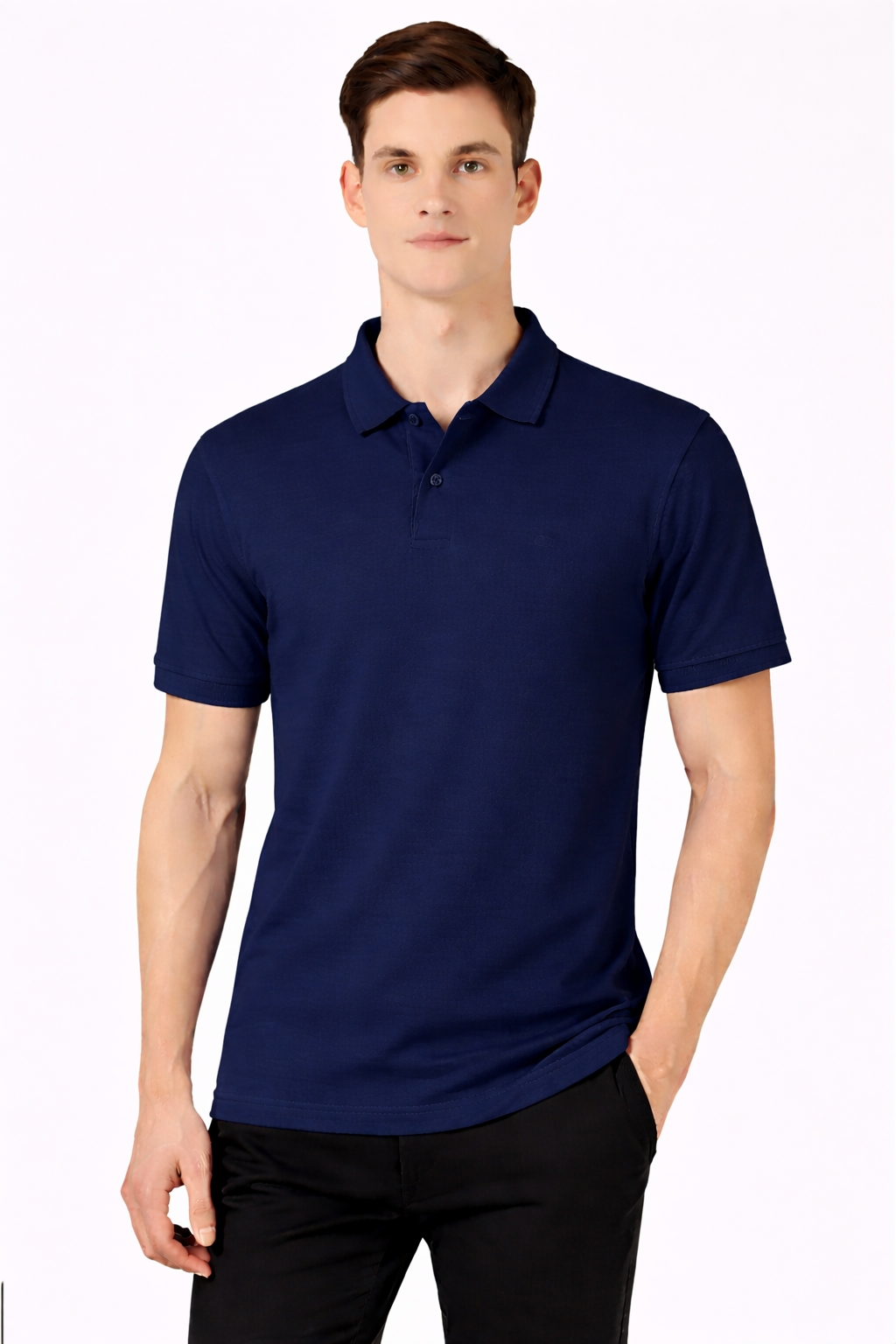 Men’s Plain Collar Neck T-Shirt | Poly-Cotton Regular Fit Half Sleeve Polo T-Shirt (230 GSM) | Made in India