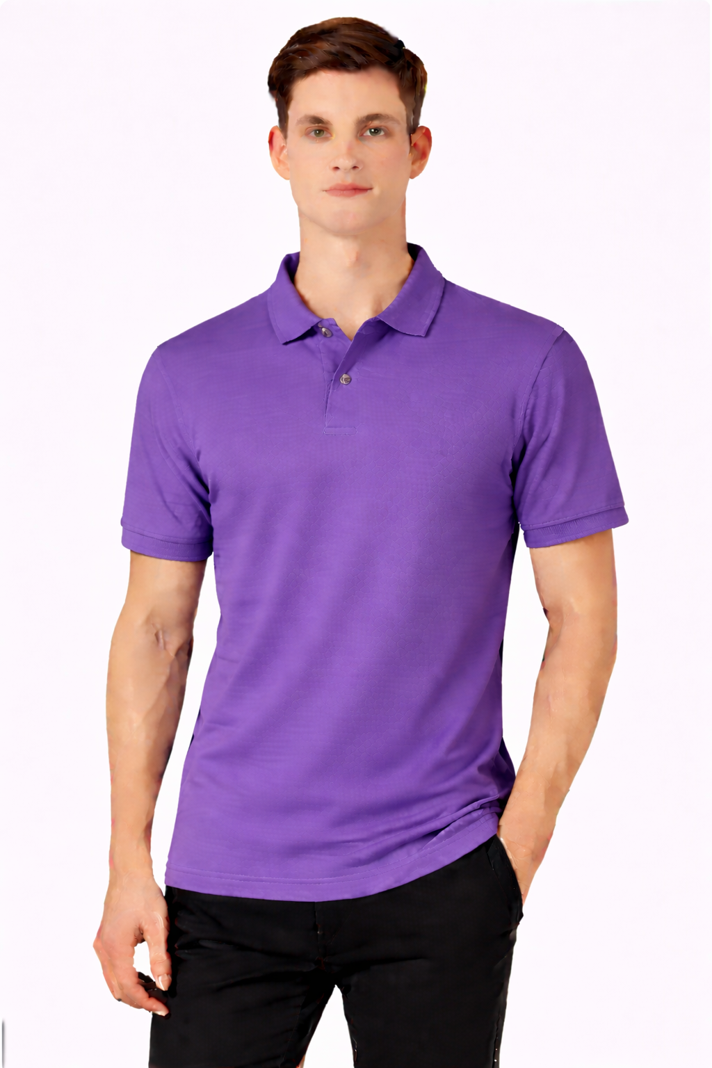 Men’s Plain Collar Neck T-Shirt | Poly-Cotton Regular Fit Half Sleeve Polo T-Shirt (230 GSM) | Made in India